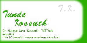 tunde kossuth business card